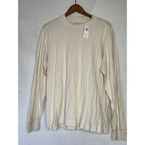 Abercrombie & Fitch Soft A&F Essentials Cream‎ Long Sleeve T Shirt Mens Med NWT